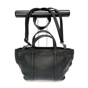 Anthropologie Leather Handbag Purse Removable Strap Small Mini Crossbody Black